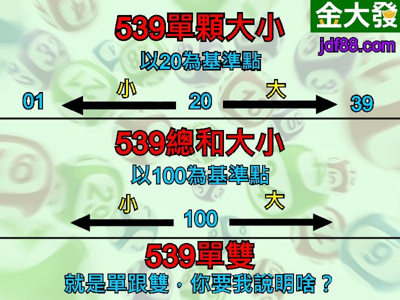 539大小單雙玩法